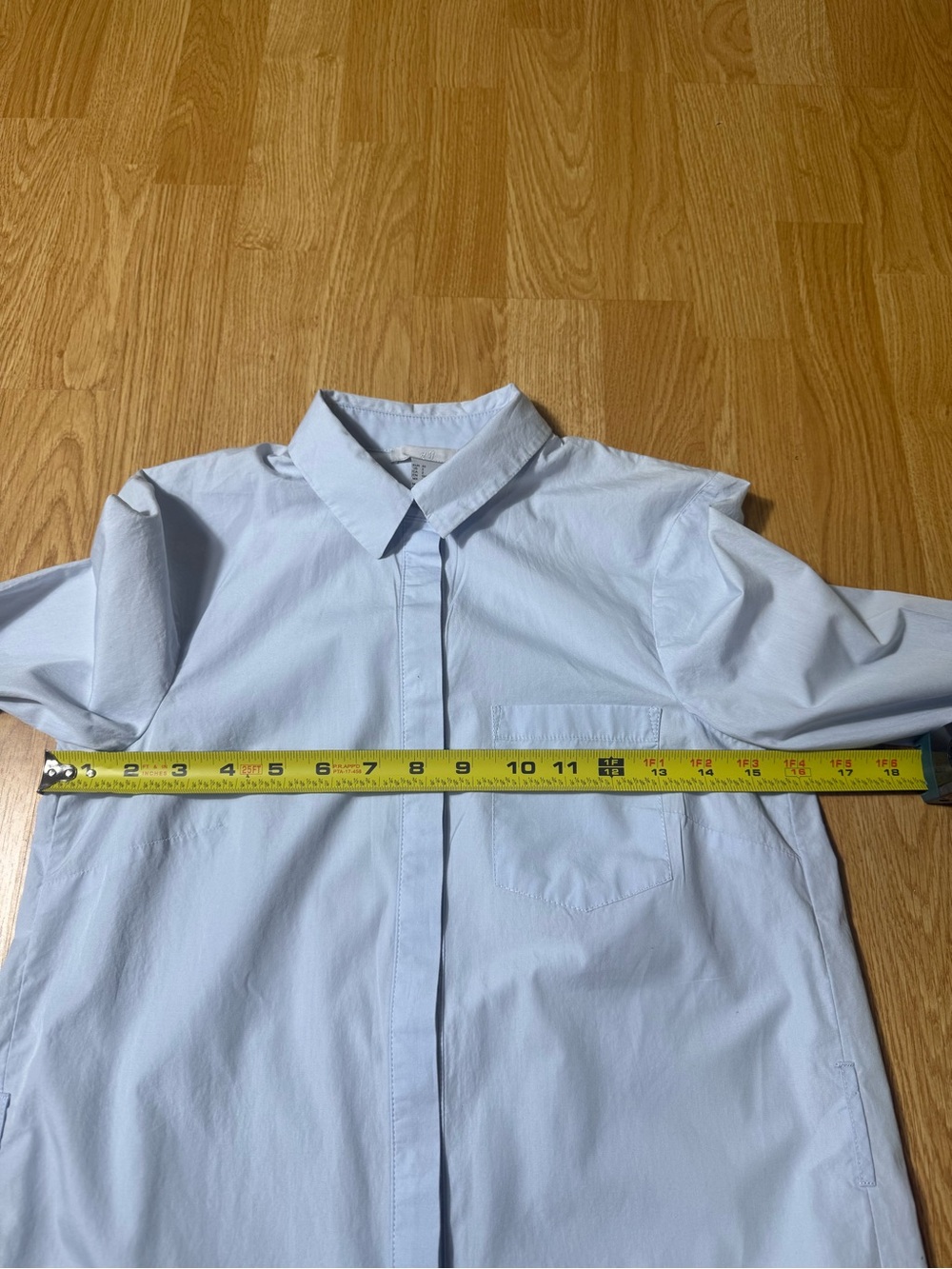 H&M Women’s Light Blue Long Sleeve Cotton Shirt Dress - Size 2 - Picture 8 of 16